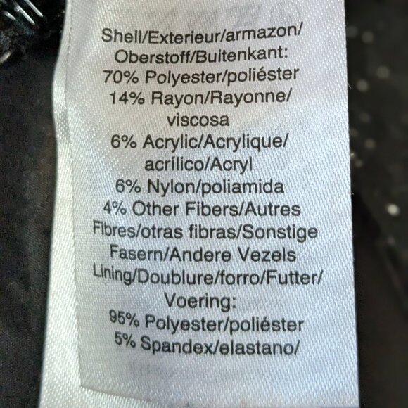 2 for $30 NWOT DKNY Tweed Faux Wrap Black Metallic Mini Skirt w Leather Trim 8 - Picture 6 of 7